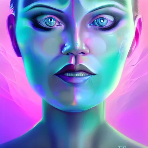 Prompt: face portrait of a woman, iridescent, sci - fi, futurism, face fractals by lois van baarle, cinematic, 8 k