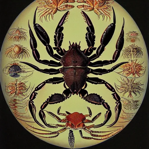 Prompt: crab by Ernst Haeckel