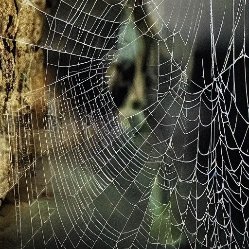 Prompt: people made out of spider webs crawling up to the hell hill. surrealism. high details, photorealistic, artstation trending. cinematic. epic.