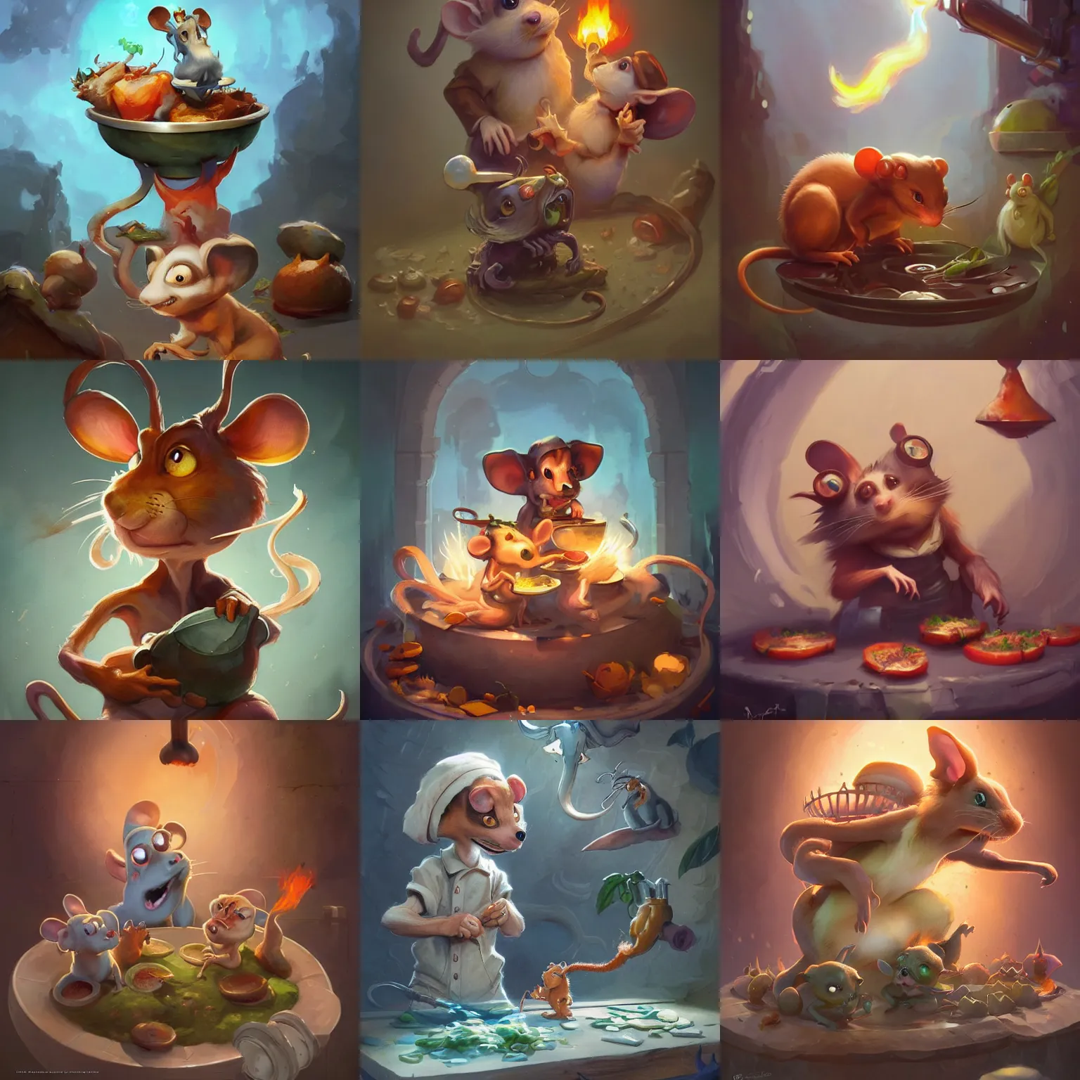 Prompt: ratatouille sequel cute animals cooking concept art by pete mohrbacher and artgerm and wlop and greg rutkowski and deathburger, digital art, highly detailed, intricate, sharp focus, Trending on Artstation HQ, deviantart, unreal engine 5, 4K UHD image, daily deviation