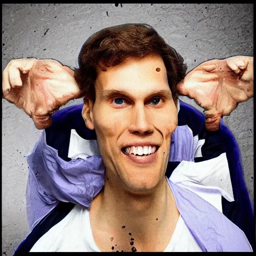 Prompt: jerma killing, oil painthing