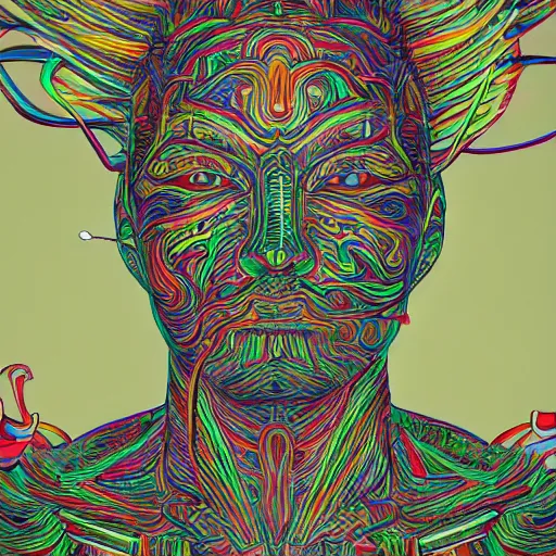 Image similar to the head of a handsome korean man partially made of rainbows, an ultrafine detailed illustration by james jean, final fantasy, intricate linework, bright colors, behance contest winner, vanitas, angular, altermodern, unreal engine 5 highly rendered, global illumination, radiant light, detailed and intricate environment