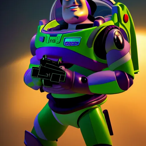 Image similar to Buzz Lightyear in Call of Duty Black ops, highly detailed, high quality, HD, 4k, 8k, Canon 300mm, professional photographer, 40mp, lifelike, top-rated, award winning, realistic, sharp, no blur, edited, corrected, trending