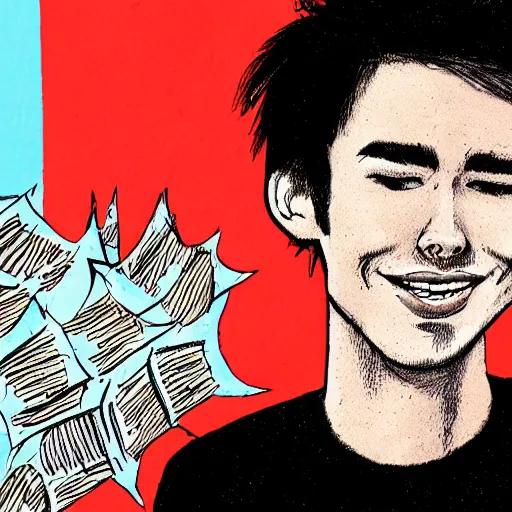 Image similar to cartoon of jacob collier