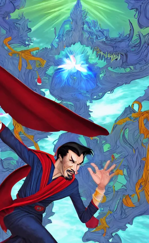 Prompt: the third first image on the scattered absurdity server by dr strange and dr seuss,, photorealistic, portal hopping and time warping with reckless abandon