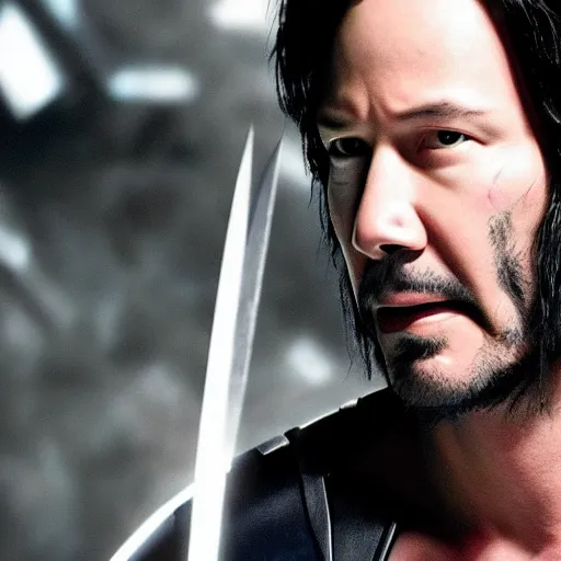 Image similar to keanu reeves as x men wolverine, marvel movie