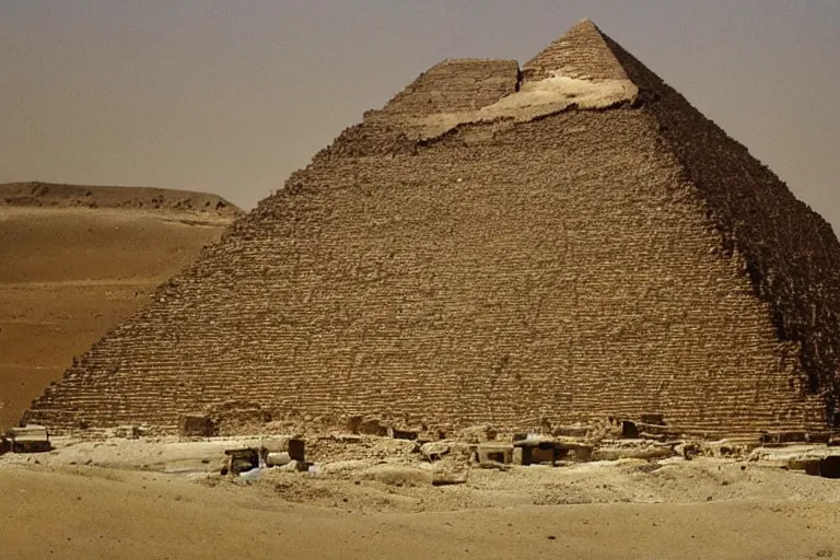 Image similar to photo of how pyramids were built, 4k