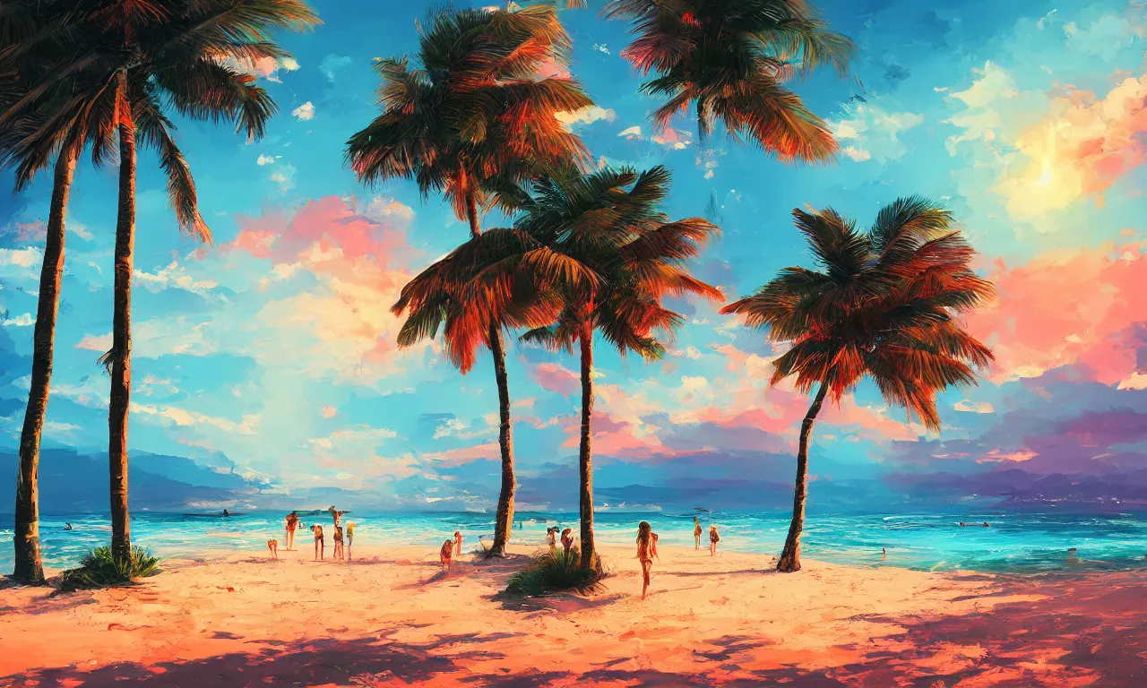 Image similar to paradise beach by alena aenami artworks in 4 k