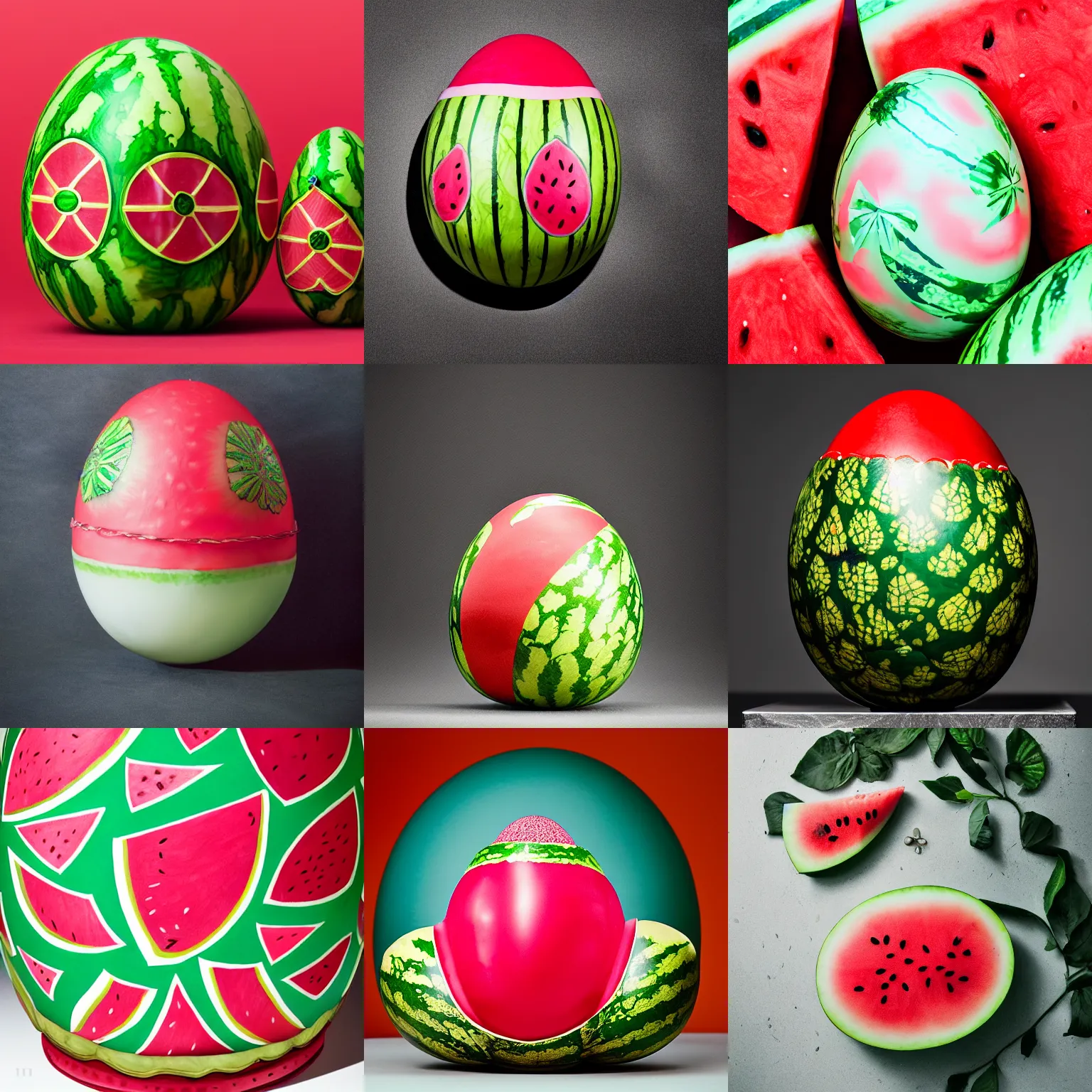 Prompt: a watermelon decorated like a faberge egg, studio photography