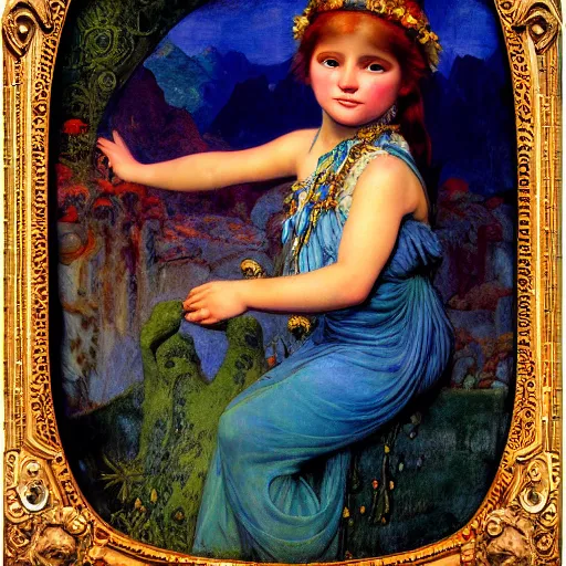 Prompt: portrait of the child of the lost city of the clouds in full regalia, by Annie Swynnerton and Diego Rivera and Tino Rodriguez and Maxfield Parrish, elaborately costumed, rich color, dramatic cinematic lighting, extremely detailed