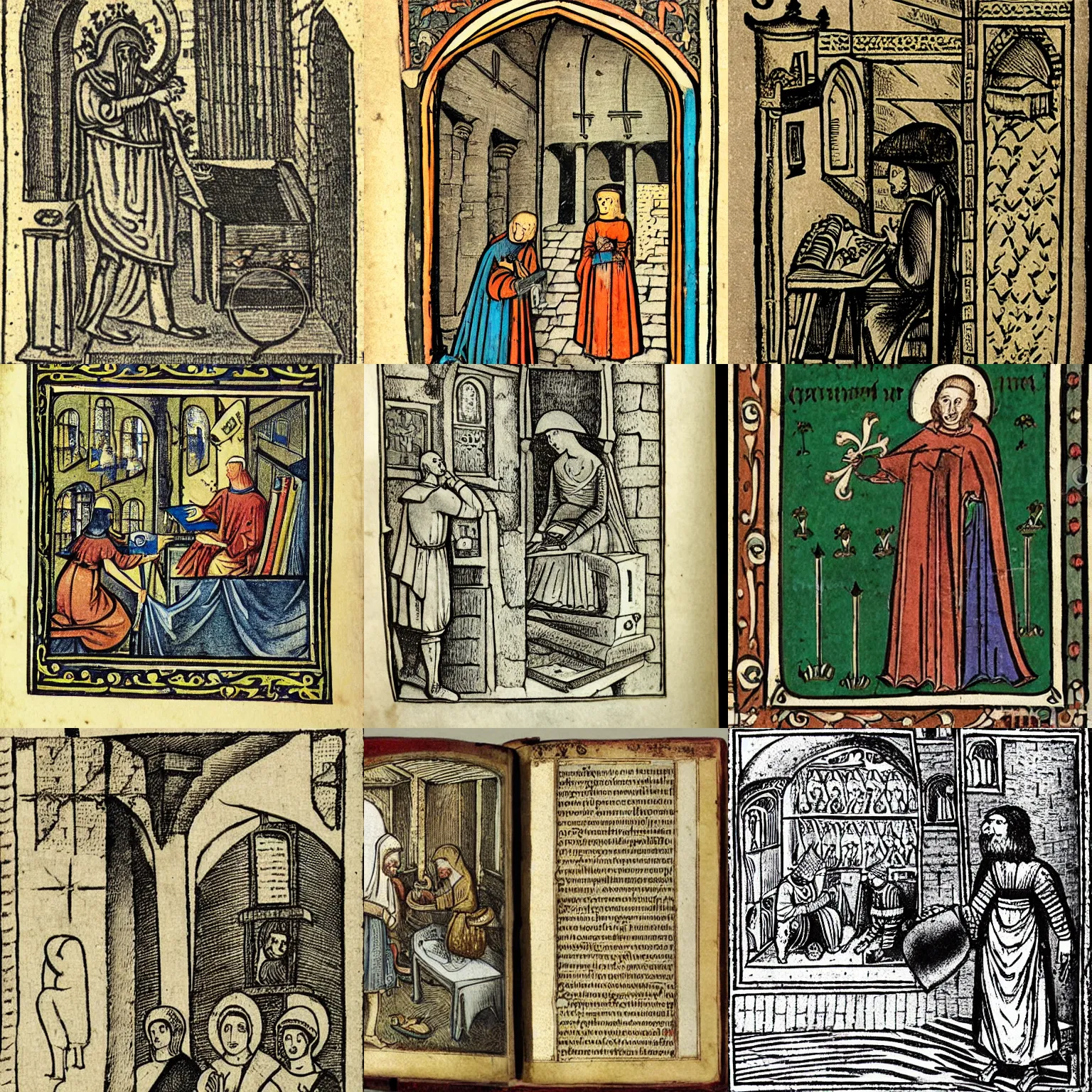 Prompt: a camera, medieval book illustration