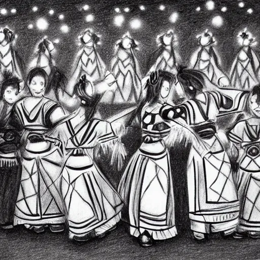 folk dance drawing