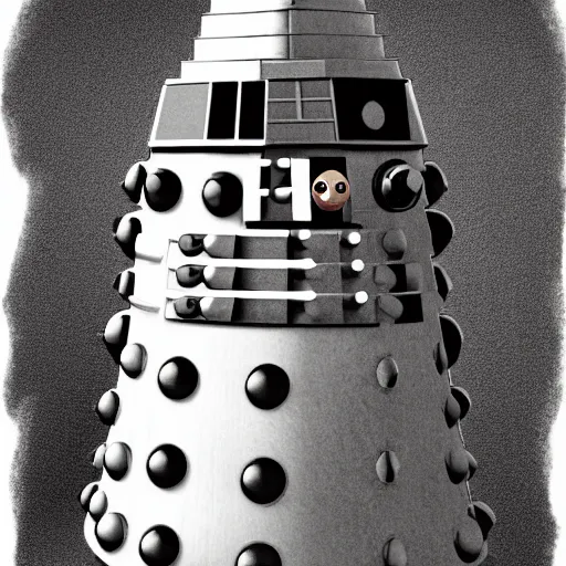 Prompt: A goofy cute Dalek from the show dr who