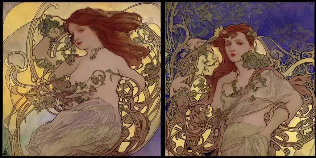 Image similar to art nouveau real time strategy in style of Alfons Mucha, gameplay, units, buildings, base, medieval, fantasy, bright colors, high contrast, high detailed, Art Deco, Age of Empires 2, Warcraft 3 gameplay, Battle for MidlleEarth, Stronghold