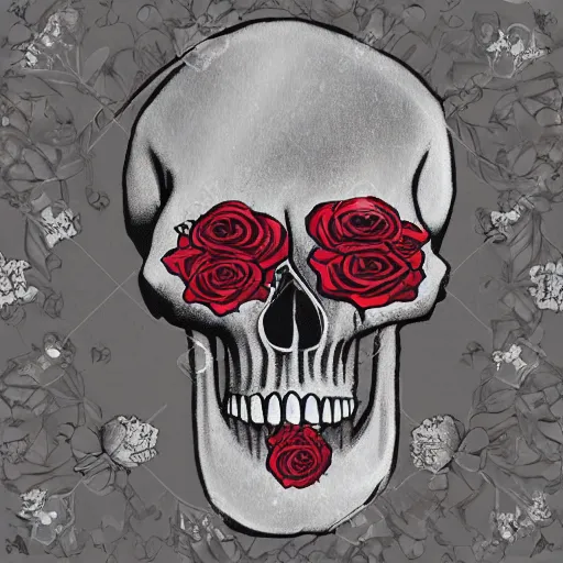 Image similar to skull and roses,