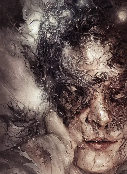 Image similar to portrait, The embodiment of chaos, watercolor, dramatic lighting, cinematic, establishing shot, extremely high detail, foto realistic, cinematic lighting, pen and ink, intricate line drawings, by Yoshitaka Amano, Ruan Jia, Kentaro Miura, Artgerm, post processed, concept art, artstation, matte painting, style by eddie mendoza, raphael lacoste, alex ross