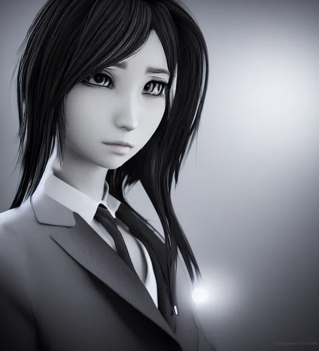 Image similar to hd photo of a beautiful office girl boy epic photorealistic portrait in squareenix vray noir style depth of field lens in flare leica zeiss detailed trending award winning on flickr artstation