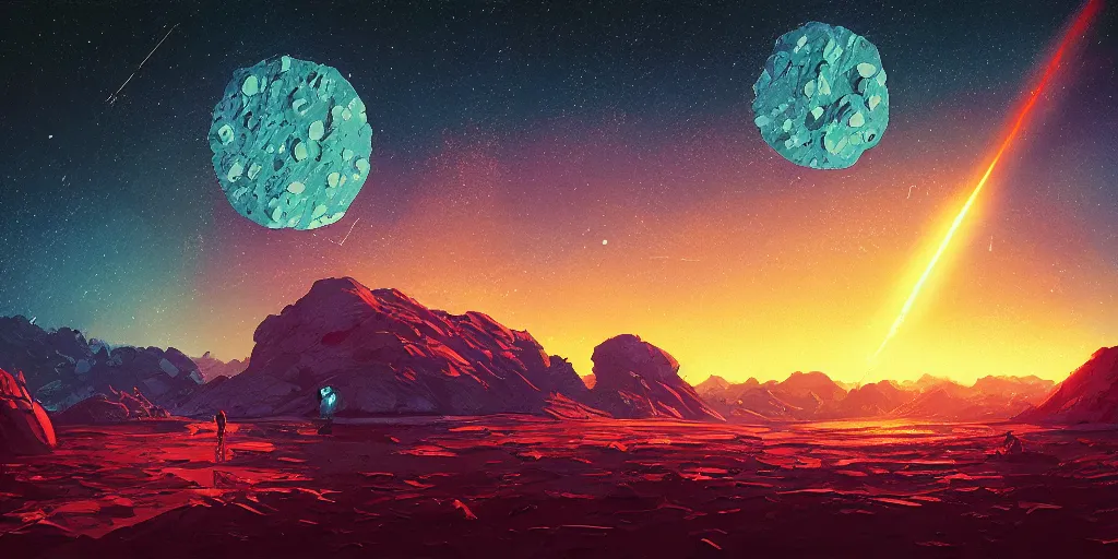 Image similar to asteroids by alena aenami