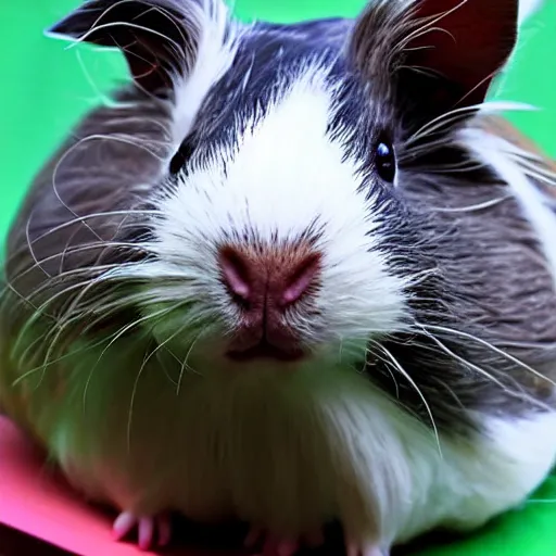 Prompt: gray guinea pig smoking weed