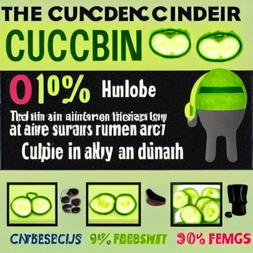 Prompt: 90% cucumber, 10% human