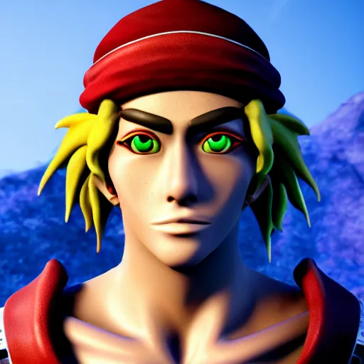 Image similar to Serge from Chrono Cross, high detail, unreal engine 5, detailed, 8k