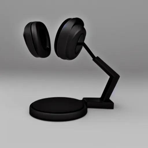 Prompt: headphone stand!!!, futuristic, techno, cyberpunk, product design, 3 d render, concept, fun, swag, cute