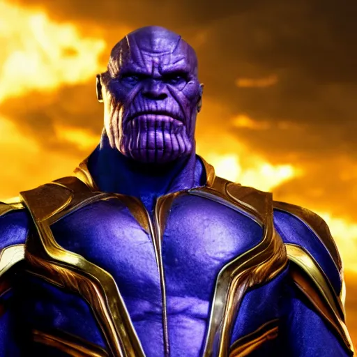 Prompt: willem dafoe as thanos, hd 4k photo, cinematic lighting