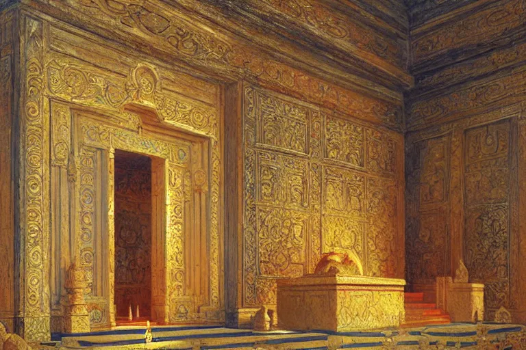 Prompt: mausoleum, buddhism, maze, painting by gaston bussiere, greg rutkowski