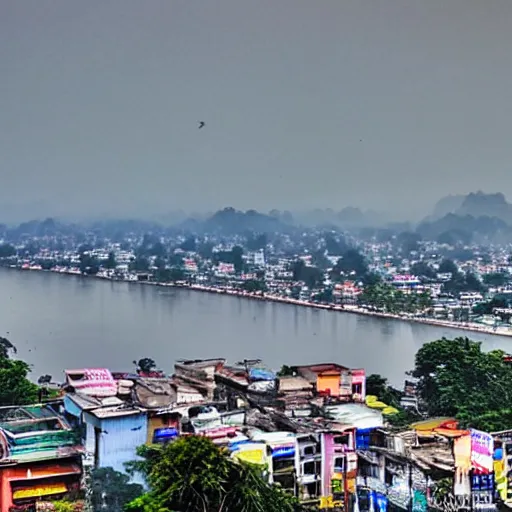 Prompt: guwahati city scenic view, wide angle photography, award winning national geography