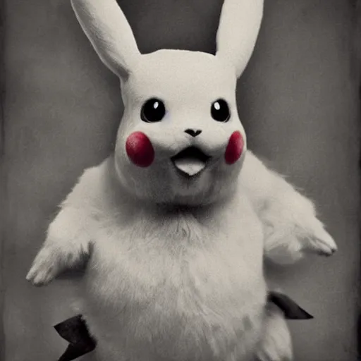 Prompt: Pikachu, collodion photograph