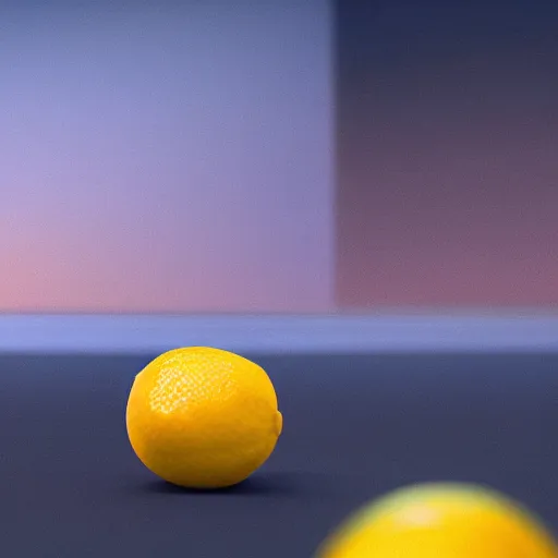 Image similar to a cinematic film still from a 2022 Pixar movie about anthropomorphic lemons, in the style of Pixar, shallow depth of focus