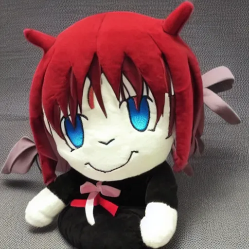 Image similar to cute fumo plush of a gentle knight who has the power to destroy the world, anime girl