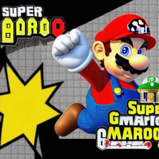 Prompt: “Super Mario in the GTA V loading screen”