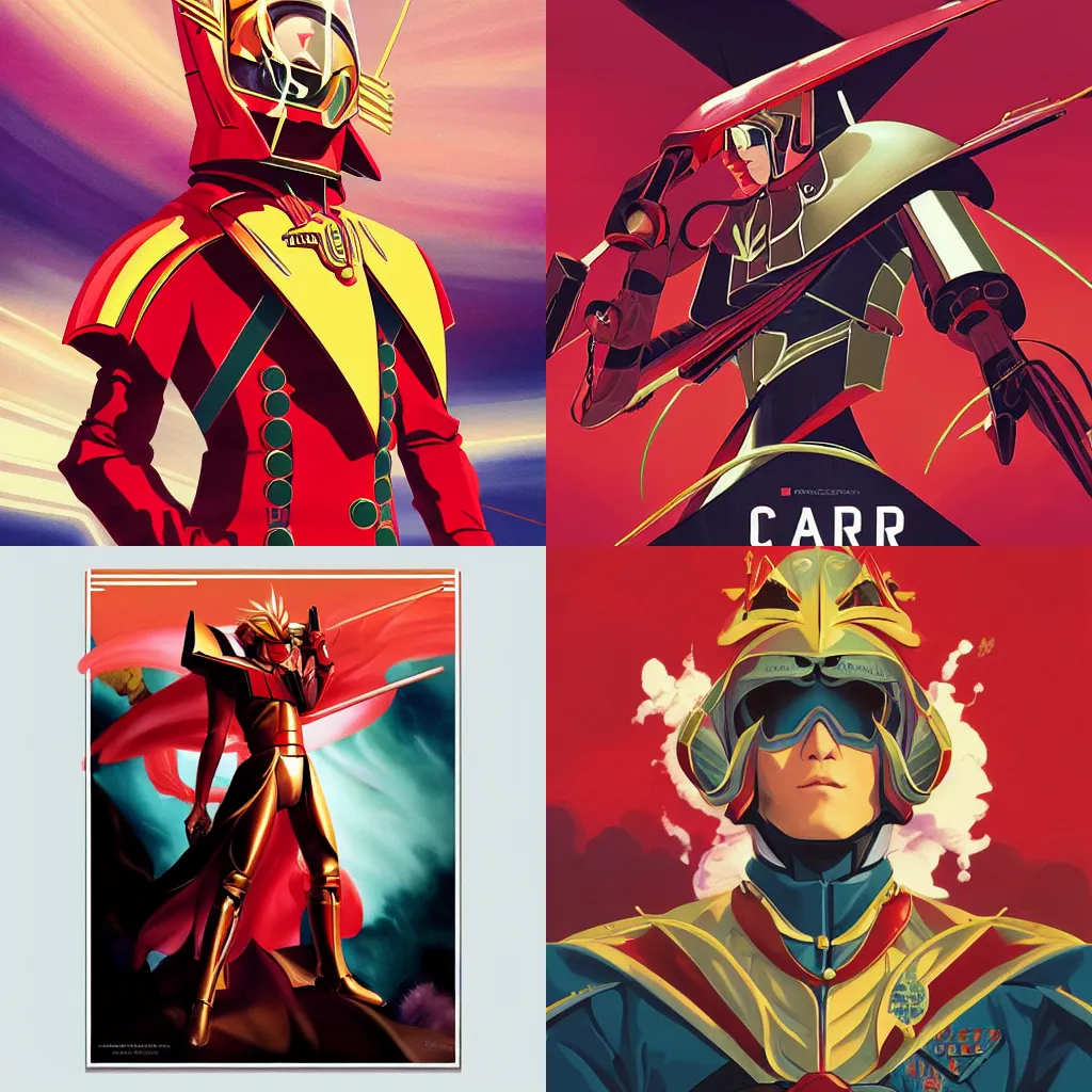 Prompt: Char Aznable Album Art, Dramatic, by Sachin Teng + Karol Bak + Rolf Armstrong