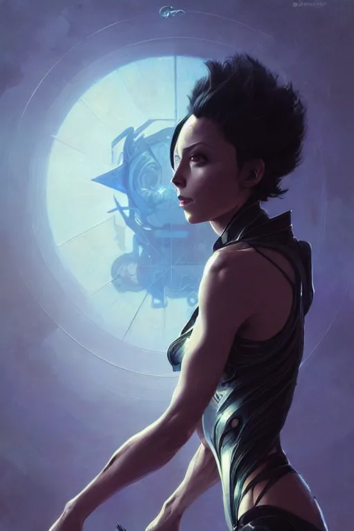 Prompt: alien superstar aeon flux profile picture by Greg Rutkowski, dynamic pose, matte painting, intricate, fantasy concept art, elegant, by Stanley Artgerm Lau, WLOP, golden ratio, thomas kindkade, alphonse mucha, loish, norman Rockwell,