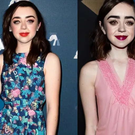 Image similar to a combination of aubrey plaza, tanya reynolds, maisie williams, lily collins, isabela moner, zoe kazan, natalia dyer