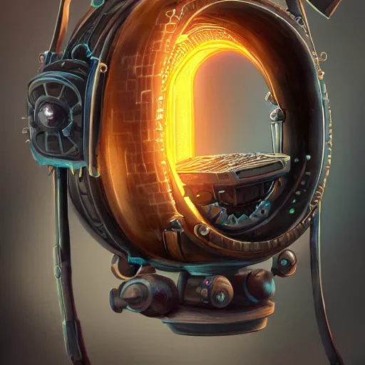 Prompt: antique teleporter portal apparatus tech nano machine invention trending on artstation digital painting 4 k 8 k hd