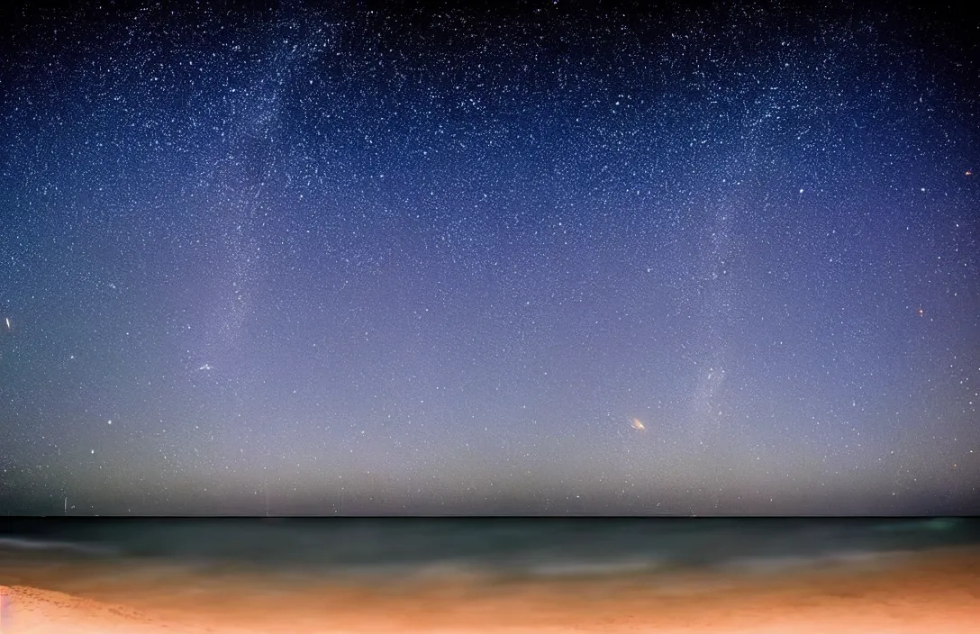 Image similar to beautiful starry sky, beach, at night