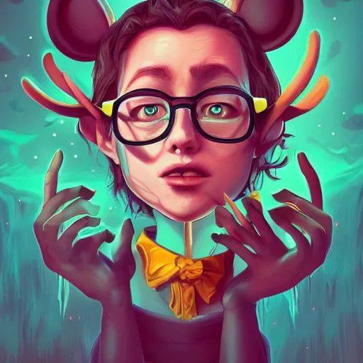 Image similar to a four eyed character ,colorful, digital art, fantasy, magic, trending on artstation, ultra detailed, professional illustration by Walt Disney