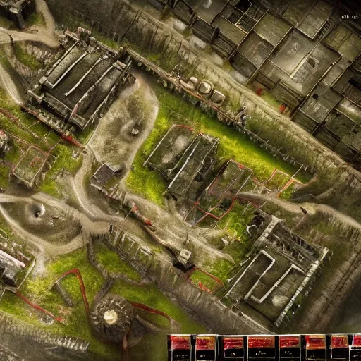 Image similar to a beautiful overhead view of silent hill rts, unreal, ultra detailed