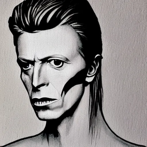 Prompt: david bowie painted by leonardo da vinci