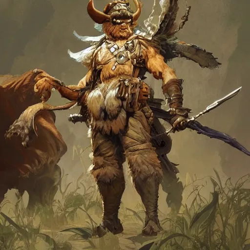 Image similar to The DnD Bugbear ranger, full body artwork by Craig Mullins, Simon Bisley, Gregory Manchess, Fernanda Suarez, Artem Demura, Alphonse Mucha, Donato Giancola, Jason Felix, Steve Argyle, Tyler Jacobson, Peter Mohrbacher, digital art, trending on artstation