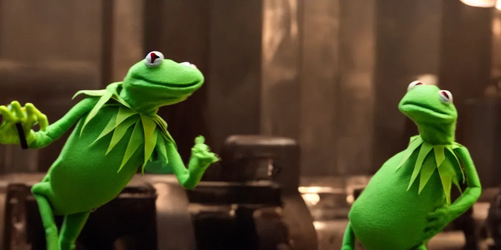 Image similar to Kermit in the Avengers movie (2012), IMAX footage