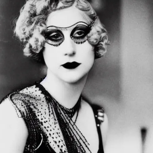 Image similar to Lady Gaga a flapper, 1920's photo