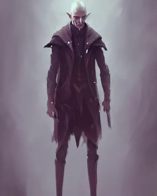 Image similar to character portrait of a slender half - elf man, by greg rutkowski, mark brookes trending on artstation