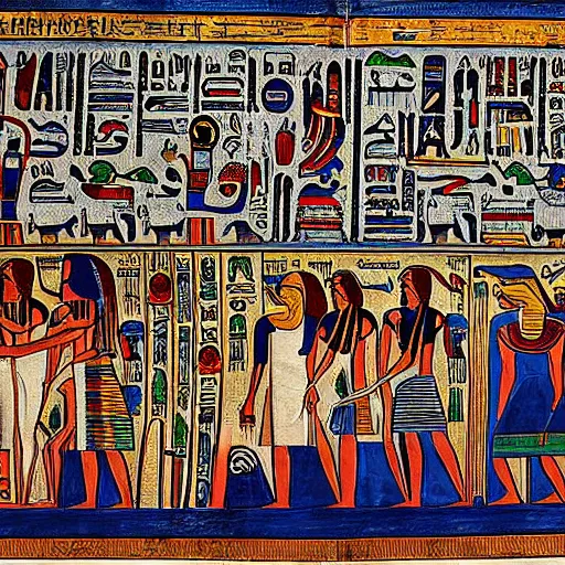 Prompt: a horrific hyper - detailed painting of the egyptian book of the dead