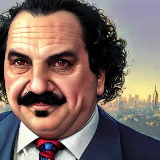 Image similar to handsome Ron Jeremy as President of United States of America as GTA character, sci-fi fantasy, closeup, D&D, intricate, elegant, highly detailed, digital painting, artstation, concept art, matte, sharp focus, illustration, art by Artgerm and Greg Rutkowski and Alphonse Mucha