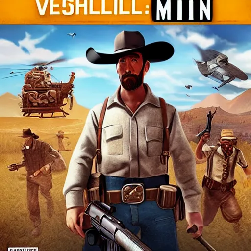 Image similar to one bullet man, western video game box art