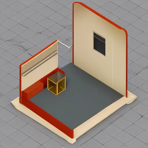 Image similar to isometric room 3 d model