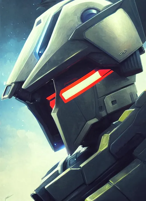 Image similar to portrait epic gundam helmet. highly detailed, digital painting, concept art, smooth, sharp focus, illustration, art by greg rutkowski